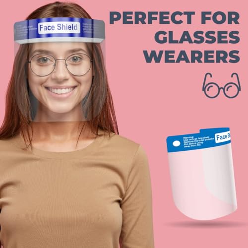 Medical Nation Face Shield | 10 Pack | Clear Plastic Full Face Shields - style: Pack of 10