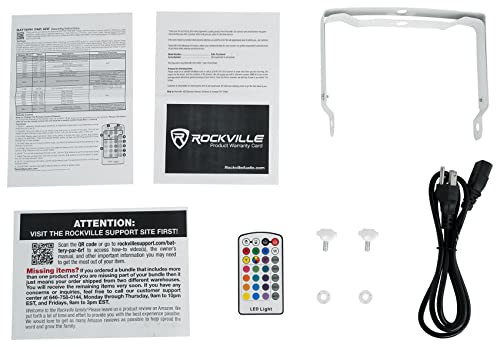 Rockville Battery Par 6RF White RGBWA, UV Wireless DMX LED Wash Light | 15-Hour Rechargeable Battery, RF Remote Included, 6x6W LEDs, Sound Activated, Strobe, Dimmer, XLR DMX In/Out, Dual Bracket - color: White