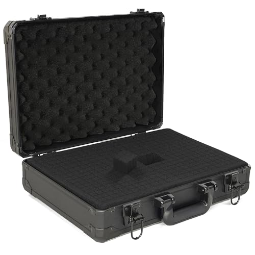 17 Inch Hard Carrying Storage Case | Ideal for Microphone & Camera Gear Transportation, DJ Mixer Case with Customizable Pre-Diced Foam, 17 X 12 X 6 Inch, Black - size: Inner:16.5''X 11.5''X 5.5''