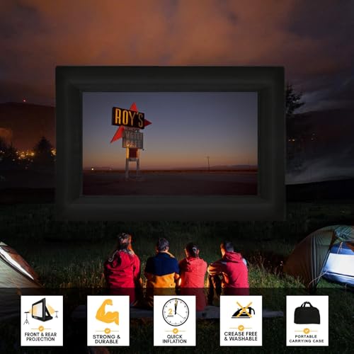 GZKYYLEGS 20 Feet Inflatable Projector Screen Outdoor Inflatable Movie Screen with Air Blower Storage Bag, Easy Set Up Blow Up Screen for Backyard Movie Night, Theme Parties, Celebrations