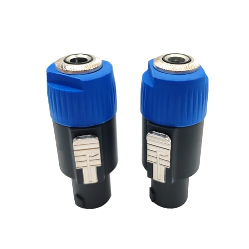 Speakon to 1/4 Adapter 4 Pin Speakon NL4FC Male to 6.35mm Female TS Mono Plug Video Converters Connector for DJ Speakers 2pcs - style: 2pcs