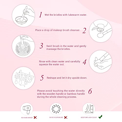 Jessup Brand 25pcs Professional Makeup Brush Set Beauty Cosmetic Foundation Powder Blusher Eyeshadow Blending Natural-Synthetic Hair Brushes Set (Black/Rose Gold) - color: R-Black/Rose Gold