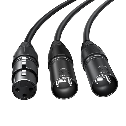 Balanced XLR Splitter Dual XLR Male to 1XLR Female XLR Y-Split Patch Cable | 2XLR to 1XLR 3Pin Microphone Splitter for Studio Preamp,Equzalizer, speaker, Patch Bay, Studio Harmonizer, 1-feet - size: 1 Female XLR to 2 Male XLR, style: 1 Pack