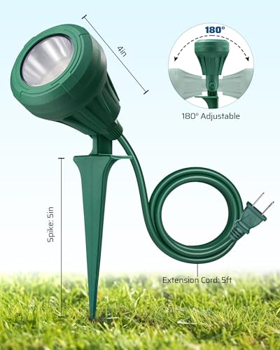 DEWENWILS 120V Spotlight Outdoor,500LM Landscape Lighting,3 Extra Lenses - color: Green