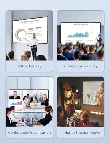 Aurzen 120-Inch Projector Screen, 16:9 4K HD, Foldable Anti-Crease, Portable Double-Sided Screen for Indoor/Outdoor Home Theater & Backyard, White (120 inches) | Foldable Anti-Crease, Portable Double-Sided, Indoor/Outdoor Home Theater & Backyard