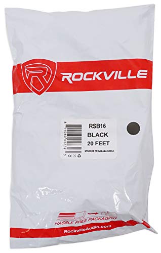 Rockville RSB16 20ft Speakon to Banana Speaker Cable, 16 Gauge, 100% Copper, Durable, Flexible, Low Resistance, for Pro Audio and Home Theater