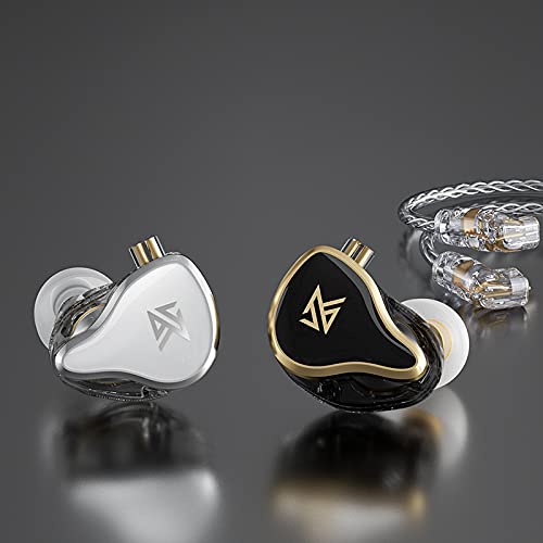 Linsoul KZ ZAS 7BA+1DD in-Ear Monitor, HiFi Bass Earbuds, Gaming Earbuds, Hybrid IEM Earphones with Recessed 2pin Cable for Audiophile Musician(Without Mic, Silver)