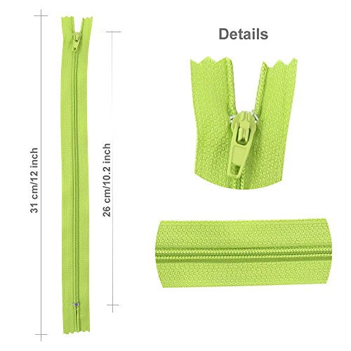 Renashed 60Pcs 12Inch Nylon Coil Zippers for Tailor Sewer Sewing Craft Crafter's Specia (Light Purple) - color: Light purple