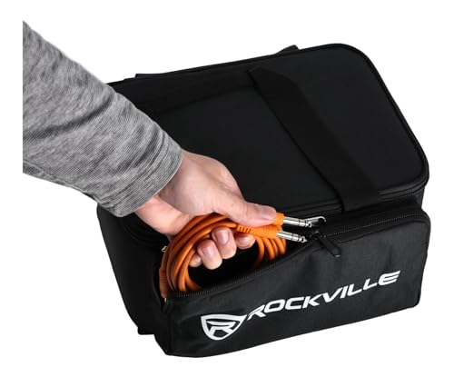 Rockville MINI HALO x12 Bag - Fits Up To 12 MINI HALO or Similar DJ Lights (CAN 2.0) | Removable Dividers, Foam Padded, Semi-Rigid Shell, Zippered Front Pocket, Dual Carry Handles, Fits Similar Lights - style: Bag for 12 Lights