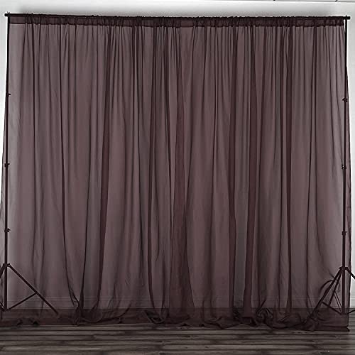 New Creations Fabric & Foam Inc, Fire Retardant/Resistant, Sheer/See Through Voile Chiffon Backdrop Drape Panel Room Divider, Pipe & Drape (1 Panel Seamless 10 Feet Wide x 10Feet Long, Brown) - color: Brown, size: 1 Panel Seamless 10 Feet Wide x 10Feet Lo