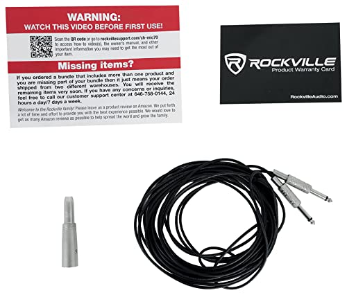 Rockville CH-MIC70 Push-to-Talk Commercial Gooseneck Paging Microphone | Built-In Preamp, No Phantom Power Required, 1/4" Output, 30 ft Cable, Cardioid Condenser, Adjustable Chime Volume