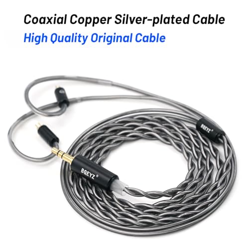 BQEYZ BQ10 12mm Dynamic Wired Earphones, 3.5mm in-Ear Monitor IEM | 0.5-inch dynamic driver, silver housing, compatible with smartphones, available with or without remote microphone - size: 3.5mm without Mic