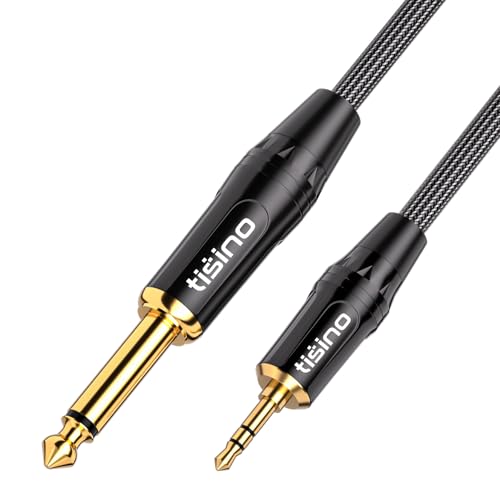 TISINO 1/4 Mono to 1/8 Stereo Cable, 3.5mm TRS Stereo to 1/4 inch TS Mono Interconnect Cable (Mono to Stereo Adapter) - 10 feet - size: 10 feet