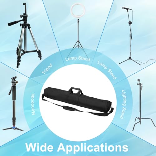PATIKIL Tripod Carrying Case, 31.5" x 5.1" Heavy Duty Nylon Padded Tripod Bag with Adjustable Shoulder Straps and Handles for Light Stands Umbrellas Tripods Mic Speaker Stand, Black - size: 31.5" x 5.1"