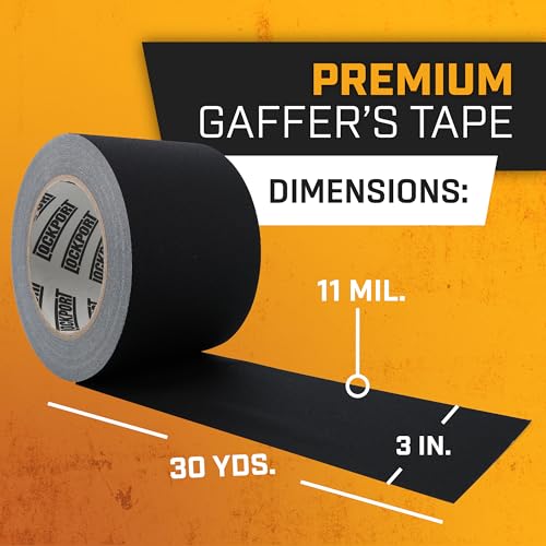 Black Gaffers Tape 3 inch x 30 Yards - 2 Pack Pro Grade Matte Gaff Tape | Extra-Wide, No Residue, Water Resistant, Non-Reflective, Easy Tear - Multipurpose for Photography Heavy Duty Gaffers Tape - style: 2-Pack