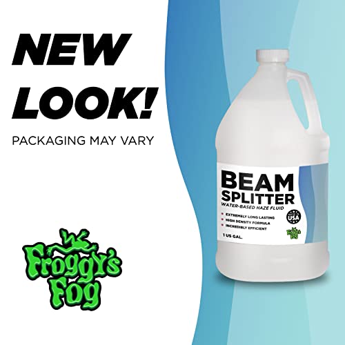 Froggy's Fog Beam Splitter Professional Haze Fluid for Hurricane Haze 1, 2 and 4, and Other Haze Machines, Water-Based Hazer Fluid, 1 Gallon
