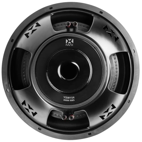 NVX YSW154 1600W Peak (800W RMS) Y-Series 15" Dual 4-Ohm Car Subwoofer - size: 15" Dual 4-Ohm