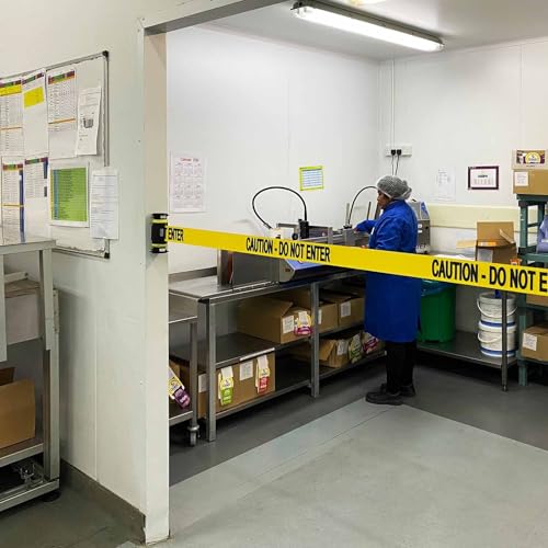 Banner Stakes MH7003 Magnetic Wall Mount 7 ft Retractable Belt Barrier - size: 7', style: Yellow: Caution - Do Not Enter