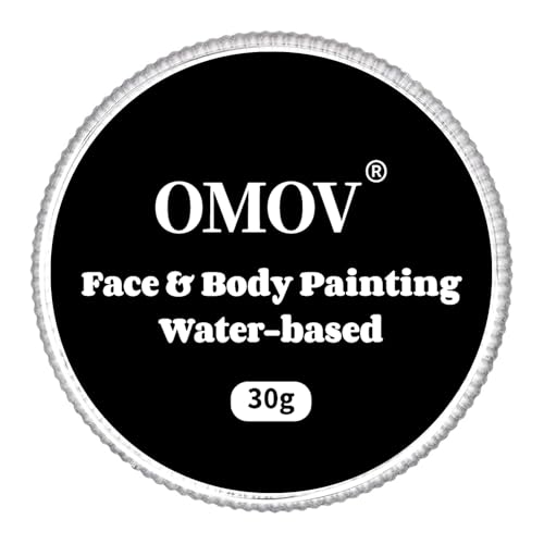 Black Face Paint 30g (1oz) Non-Toxic,Water Activated Face Painting Kit for Kids Adults,SFX Makeup Facepaint Palette for Halloween vampire,Cosplay,Theater Party,Clown Joker Special Effects Costume - color: Black-30g
