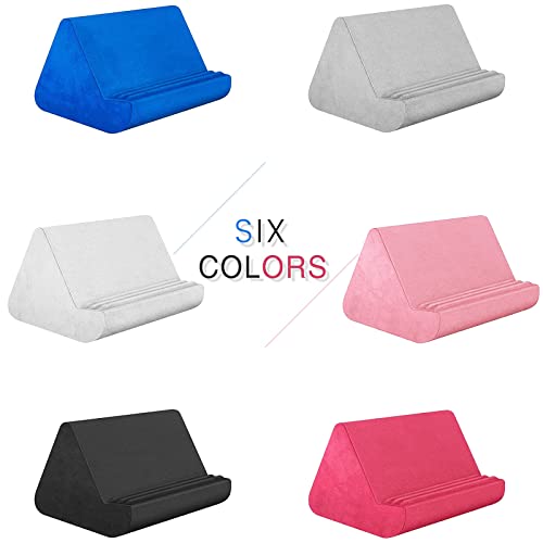 BZVV Tablet Pillow Stand with Pocket,Adjustable 3 Viewing Angle,Lazy Holder for Bed Sofa,Compatible with iPads Tablets eReaders Smartphones Books Magazines - color: Blue