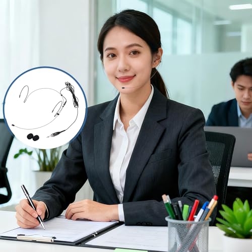 MECCANIXITY Ear Hook Headset Microphone, Double Over Ear Set Hanging Omnidirectional Wired Audio Condenser Microphone Headset with Mini XLR 3 Pin TA3F Plug 3.9ft Cable, Black - color: Black, style: Mini XLR 3 Pin TA3F Plug
