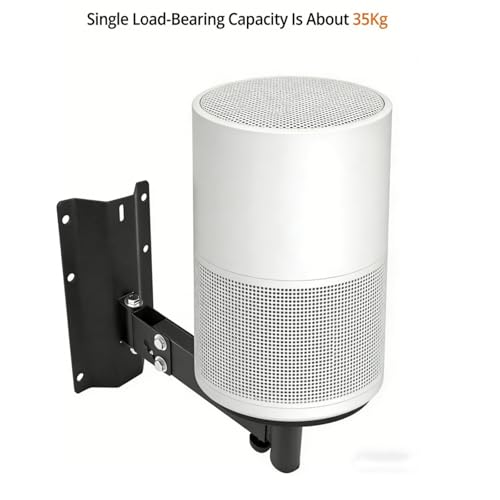 2 Packs Universal Speaker Wall Mount Bracket - Heavy Duty Adjustable Tilt & Swivel Speaker Mounts for Large Bookshelf Speakers, Surround Sound Systems, Holds Up to 77 lbs Each