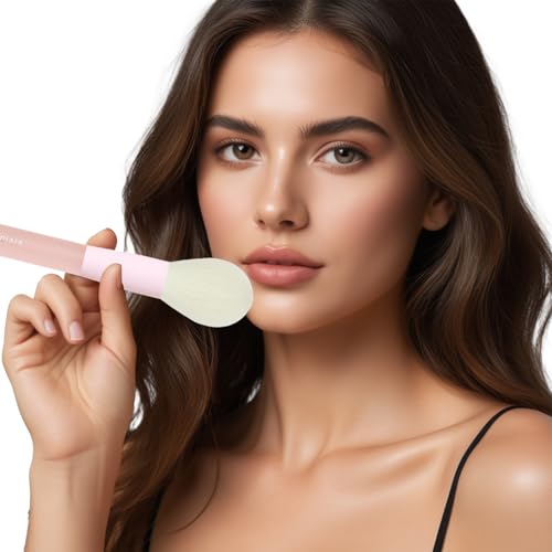 5pcs Multi Color Face Makeup Brush set – Powder, Kabuki, Angled Fluff, Blush Brushes with Vegan Bristles That Mimic Natural Wool – Non-Slip Rubber Handles – Perfect for Contouring, Setting, Blending - color: Colorful Face Brushes