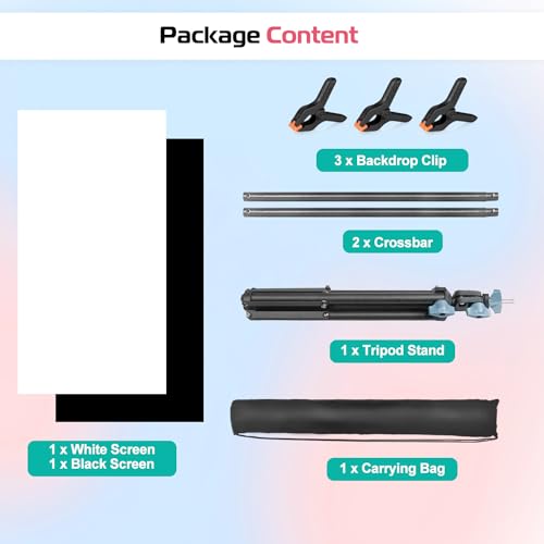 Product Photography Photo Backdrops Stand Kit, Photo Background, 26.8x50in White Black Backdrop Background with 26x29in Small T-Shape Backdrop Stand Tabletop Photo Shoot for Jewelry Cosmetics - color: White & Black, size: 2.2 x 2.5 Ft