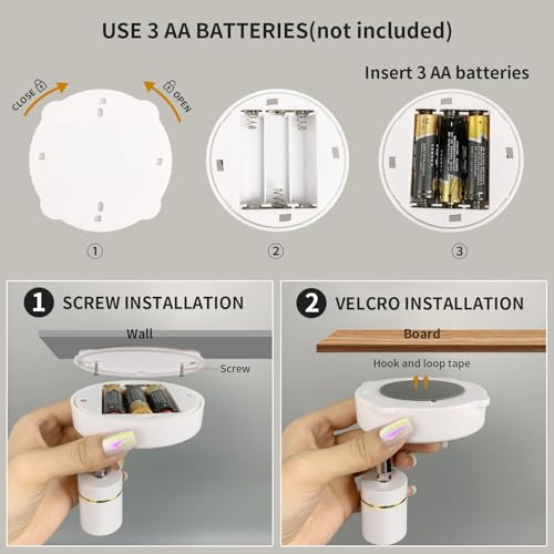 LEASTYLE Battery Operated Spotlight,LED Cordless Spot Lights Indoor with Remote, Wireless Uplighting for Wall Display Artwork Accent