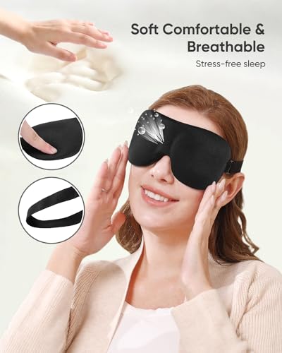 LKY DIGITAL Sleep Mask for Side Sleeper 3 Pack, Blackout 3D Eye Mask - color: Black & Blue & Purple