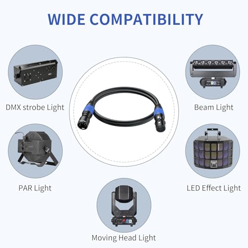 SMALL-EYE 5 Pin DMX Cables 10 ft 2-Pack, 4-Core Male to Female - size: 10 feet -2 Packs