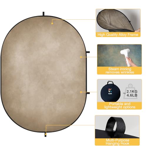 Kate Collapsible Backdrop Tan Gray Green Reversible Pop Up Backdrop 138