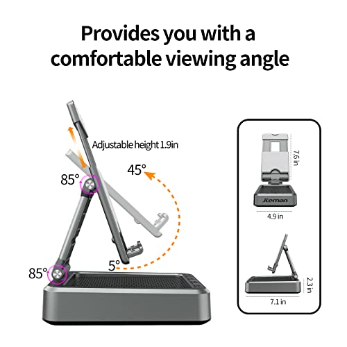 Jteman Wireless Bluetooth Speaker Tablet Stand, Adjustable with Bluetooth Speakers,Gifts for Women Men,Kitchen Gadget for Men,Compatible with Phones and Tablet (4.0-12.9'') - Graphite - color: Graphite
