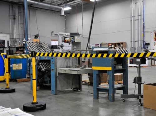 Banner Stakes PL4121 Plus Fixed Wall Mount 15 ft Retractable Belt Kit - style: Yellow/Black Diagonal Stripe