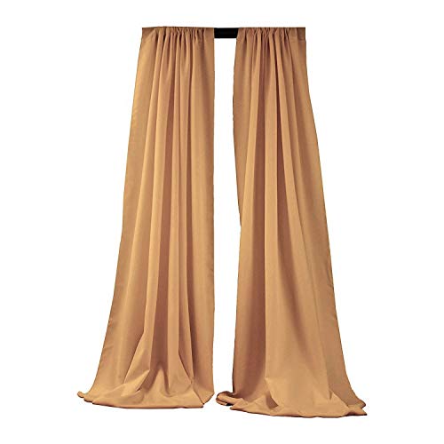 Polyester Poplin Backdrop Drape Curtain Panel with 4" Rod Pocket (Gold, 10 Feet Wide x 9 Feet High Seamless) - color: Gold, size: 120"W x 108"L (Pack of 1)