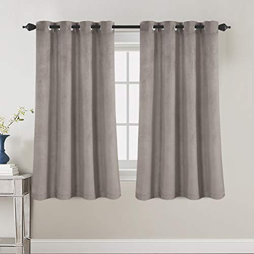 H.VERSAILTEX Room Darkening Velvet Curtains for Bedroom, 63 Inch, Taupe - color: Taupe, size: 52"W x 63"L (Pack of 2)