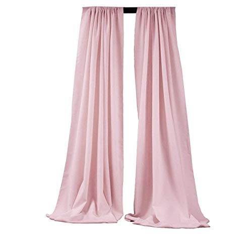New Creations Fabric & Foam Inc, 5 Feet Wide by 10 Feet High Polyester Poplin Backdrop/Drape Curtain with 4" Rod Pocket on top, (Blush) - color: Blush