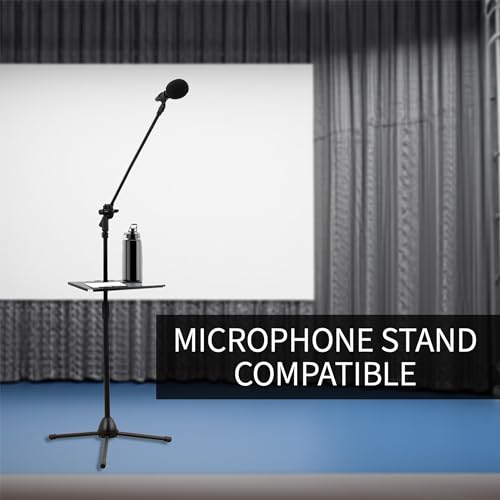 VIVO Universal Steel 14 x 10 inch Shelf Pole Mount for TV Cart, Attaches to 0.5” to 2.4” Poles, Speaker & Microphone Stands, Clamp-on Utility Storage Surface, Black, MOUNT-SF13P (Pack of 6) - size: 14 x 10 inch (Pack of 6)