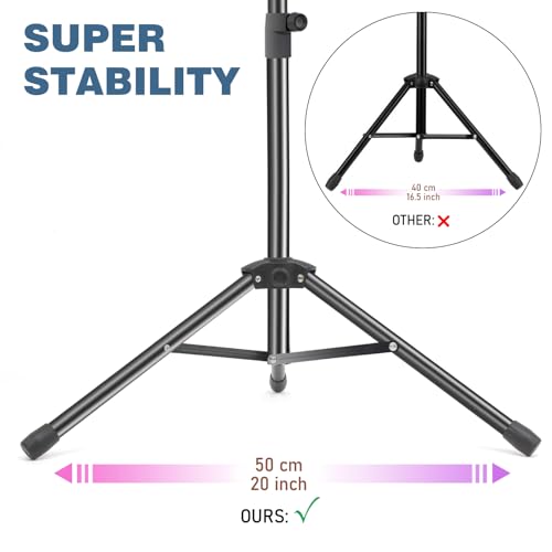 5 in 1 Dual-use Sheet Music Stand & Desktop Book Stand, Height Adjustable from 23.6-59 in, Folding Music Stand with Portable Carrying Bag, Sheet Music Folder & Rechargeable Music Stand Light - size: Music Stand + Book Light + Sheet Music Clip