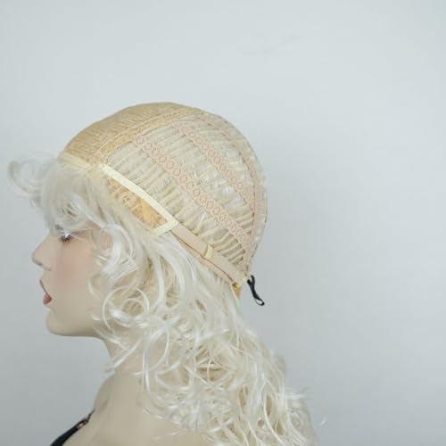 Aimole Long Curly Wigs Synthetic Pale Blonde Cosplay Women Wig Heat Resistant Hair (614) - color: 614 Pale Blonde