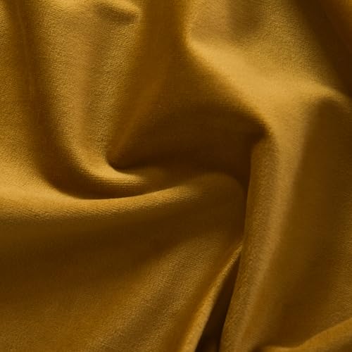 Roslynwood Luxury Soft Mustard Velvet Curtains 72 inches Long Back Tab Thermal Insulated Blackout Window Drapes for Living Room/Bedroom/Dining Room, W52 x L72, 2 Panels - color: Mustard, size: 52"W x 72"L (Pack of 2)