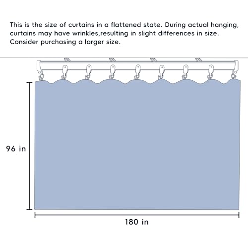 MaKefeile Room Divider Curtains Total Blackout Privacy Curtain Panel Room Thermal Insulated Noise Reduction Curtains for Bedroom Window Living Room Ceiling Track Curtain W 15 ft × H 8 ft Black - color: Black, size: 180"W x 96"L (Pack of 1)
