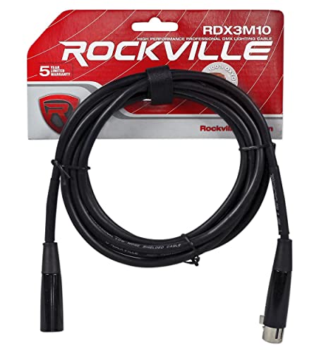 Audiosavings Bundle: (2) Chauvet DJ Mini Kinta ILS LED Party/Stage Effect Light Bundle with Rockville RDX3M25 25 Foot 3 Pin DMX Lighting Cable + Rockville RDX3M10 10 Foot Lighting Cable (4 Items)