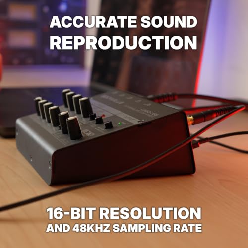 Rockville LINE8 USB 8 Channel Mic/Line Mixer with USB Computer Recording Interface (8 Mono or 4 Stereo Channels)