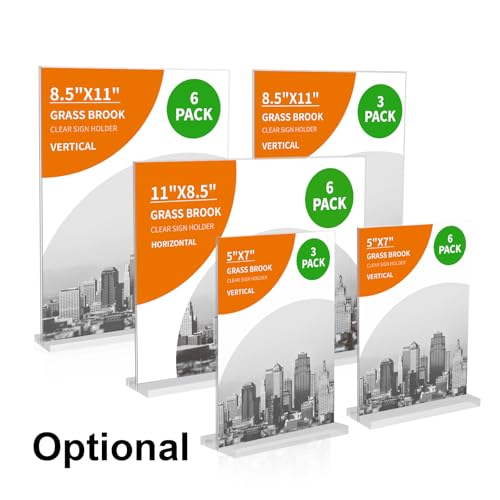 5x7 Acrylic Sign Holder for Table Top, Poster Holder, QR Code Stand Sign Holder(3pack) - size: 3 pack 5*7"