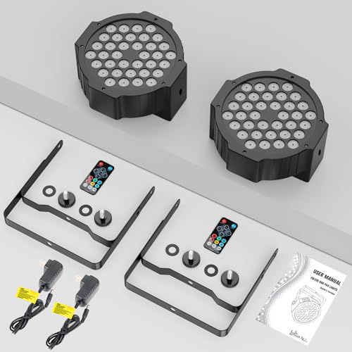 Battery Powered Stage Par Lights: 36W RGB Rechargeable Par Can 2Pack - 6 to 15Hours Working Time - Remote DMX Control Uplights for Event Chruch Wedding Mobile DJ Party Music Dance Band Club Live Show