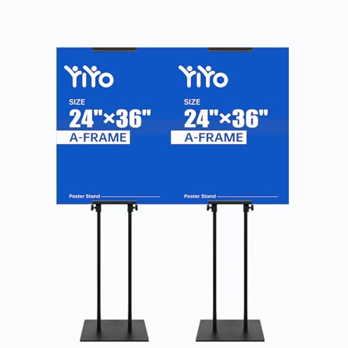 22x28 Poster Stand Floor Sign Holder, Double Sided Adjustable Pedestal Sign Stand with Heavy Duty Iron Base, Commercial 24×36 Display signage for Store Restaurant Office Hospitals Schools Hotel & Business Advertising