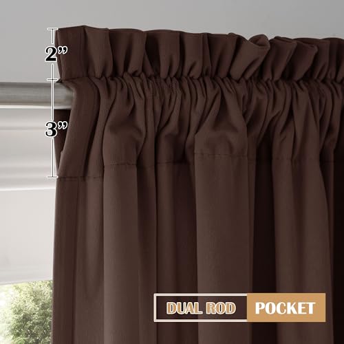 Beauoop Coffee Brown Velvet Curtains for Bedroom Living Room 52x72 2 Panels - color: Coffee, size: 52"W x 72"L (Pack of 2)