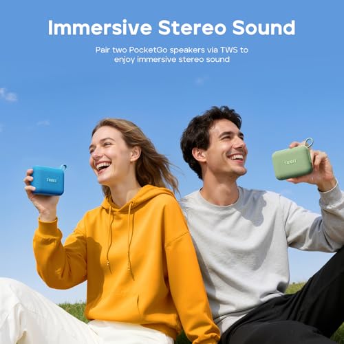 Tribit PocketGo Portable Bluetooth Speaker, 7W, IP68 Waterproof, 20H, Green - color: Green