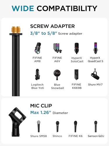 InnoGear Mic Stand Microphone Stand Floor with Weighted Base for Singing - style: Twist Clutch 34" - 60"